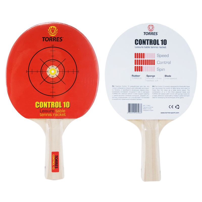 Ракетка для настольного тенниса Torres Control 10 TT0001,  - купить со скидкой