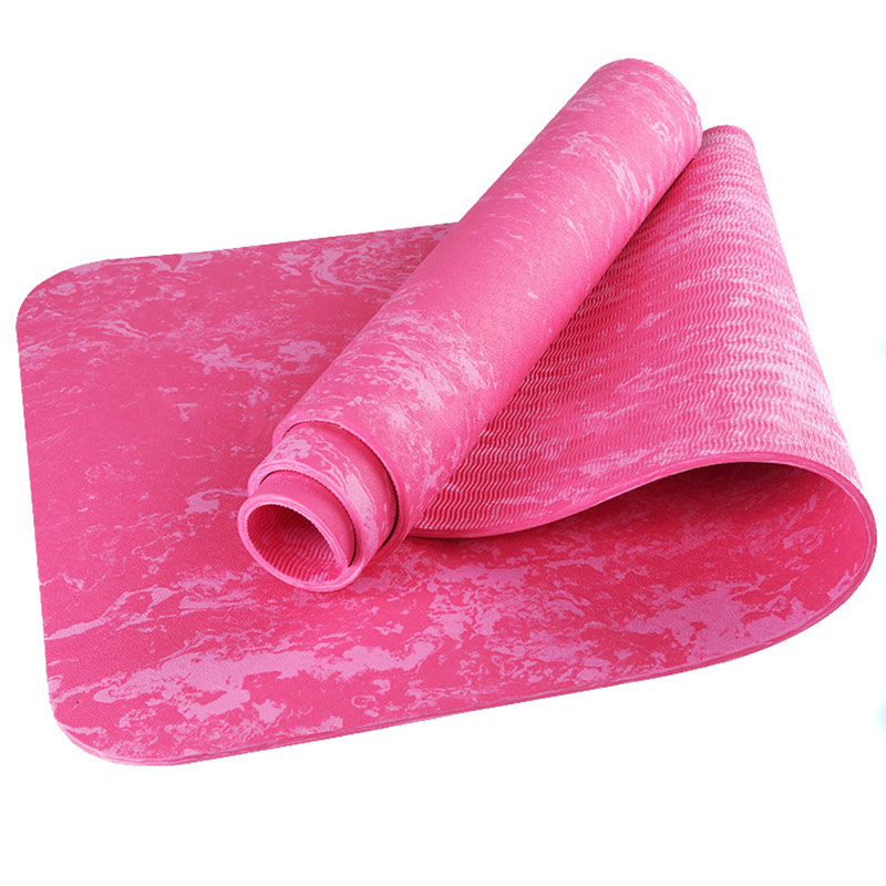 фото Коврик для йоги тпе 183х61х0,6 см b34524 tpem6-105 розовый гранит nobrand