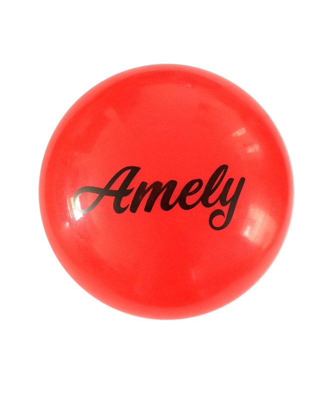 фото Мяч для художественной гимнастики amely agb-102 d=15 см, красный, с блестками