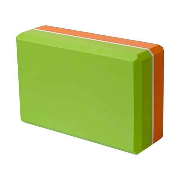 Йога блок полумягкий 2-х цветный (оранжево-зеленый) 223х150х76мм, из вспененного ЭВА E29313-6