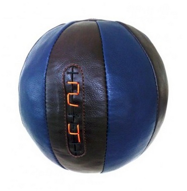 фото Набивной мяч кожаный медбол для кроссфита hercules диаметр 35 см 5319