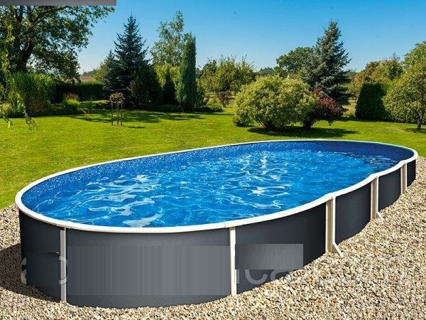 Морозоустойчивый бассейн Azuro Graphite овальный 5.5x3.7x1.2 м Premium