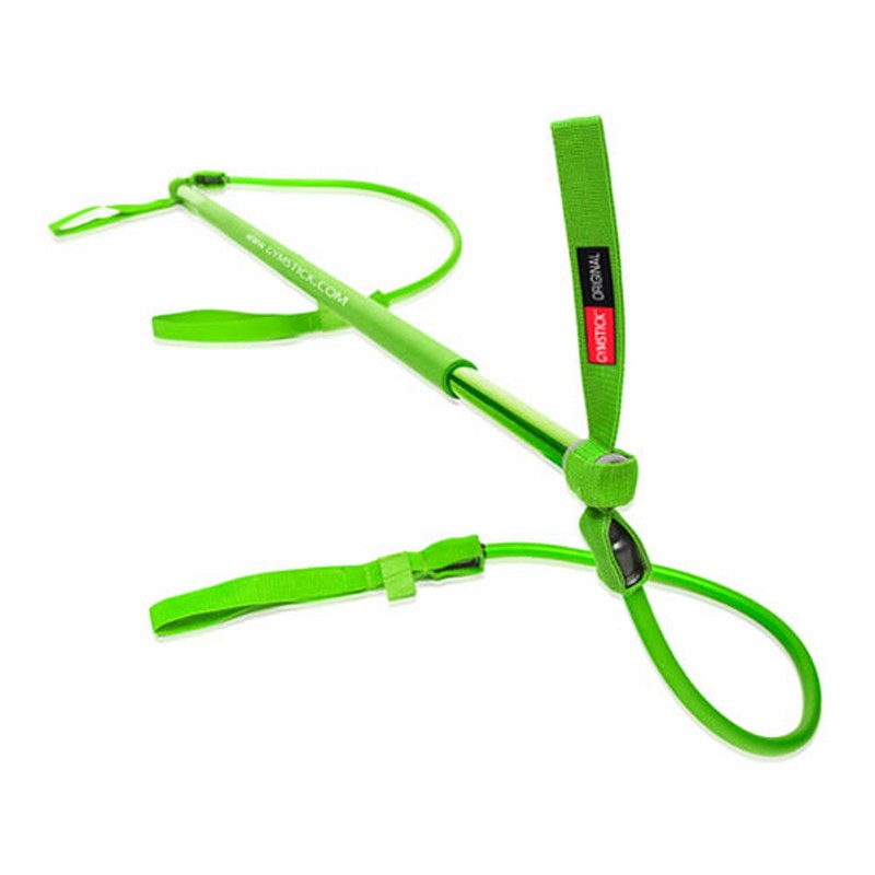 фото Гимнастическая палка с амортизатором gymstick 11001 сопротивление минимальное (1-10 кг), зеленый
