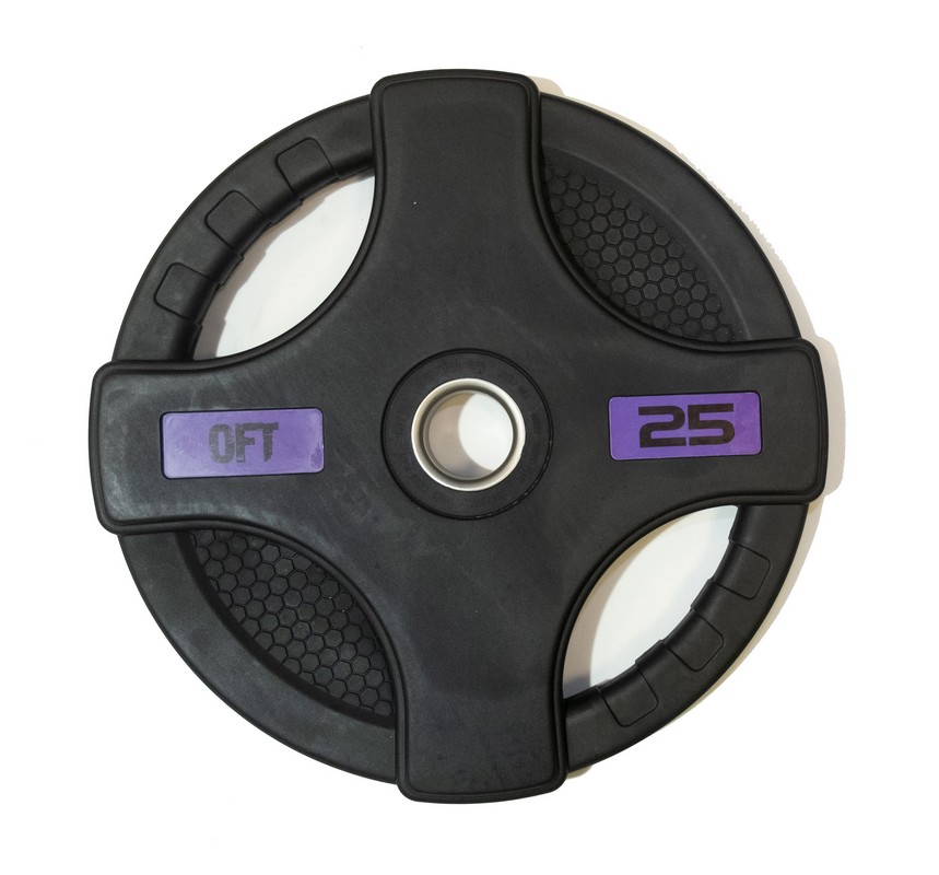 фото Диск олимпийский обрезиненный original fit.tools с двумя хватами 25 кг ft-2hgp-25 черный