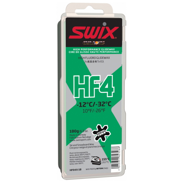 Купить Парафин высокофтористый Swix HF4X Green (-12°С -32°С) 180 г.,