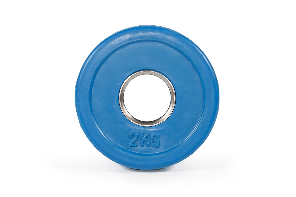 Цветной тренировочный диск Stecter D=50 мм 2,0 кг синий 2235 - фото 1