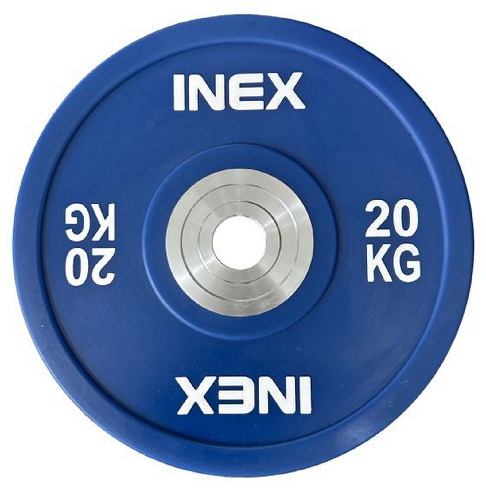 Олимпийский диск в уретане 20кг Inex PU Bumper Plate TF-P2100-20 синий\белый - фото 1