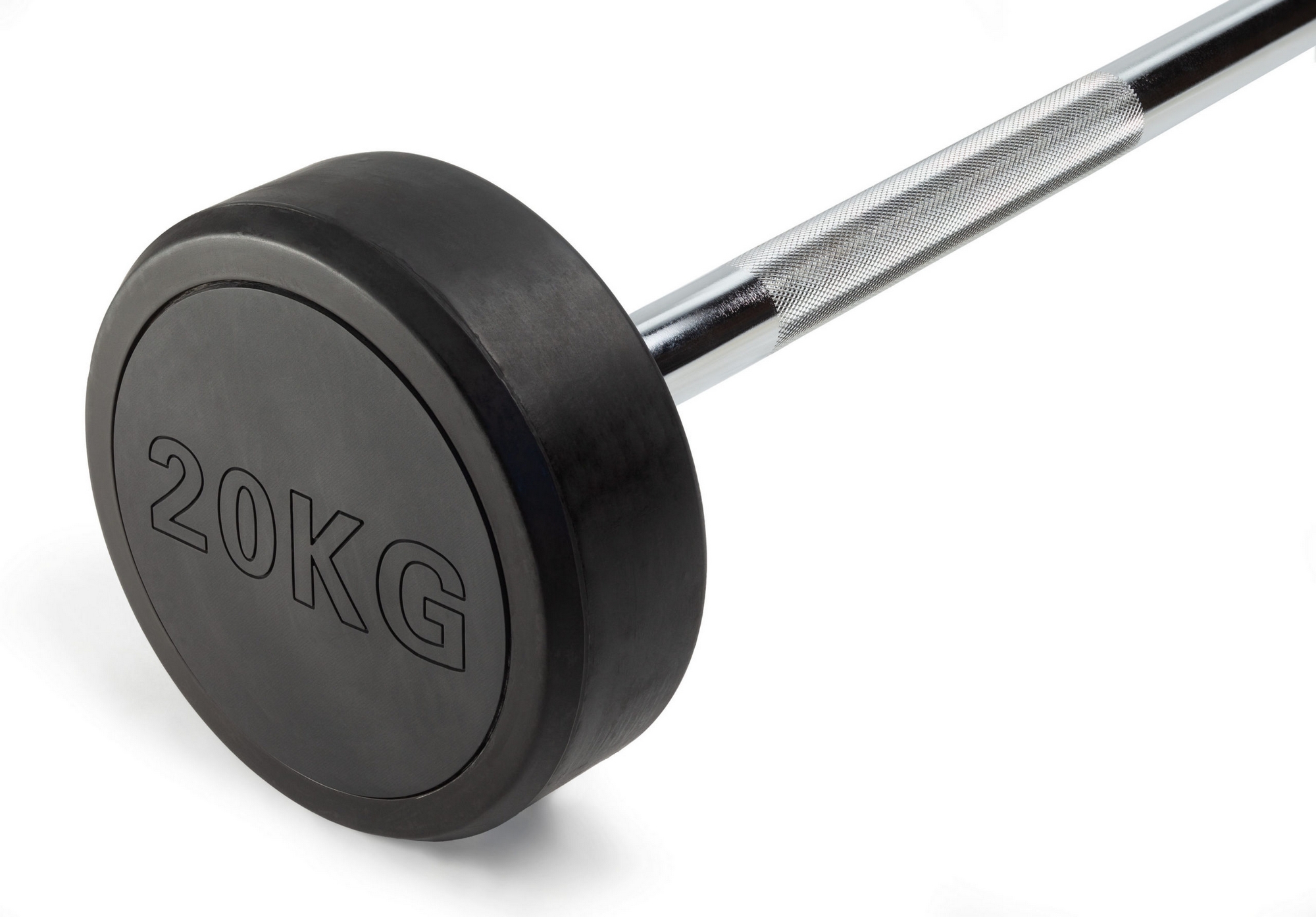 Штанга неразборная обрезиненная 20 кг. Прямой гриф VictoryFit VF-DX4200 2000_1394