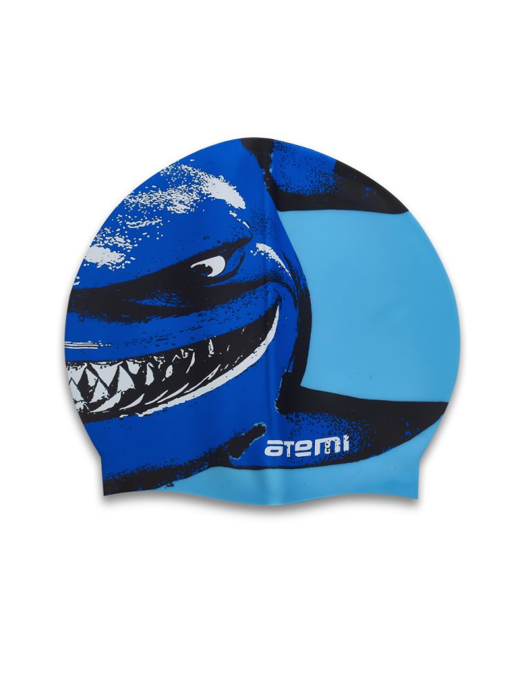 Шапочка для плавания Atemi PSC301 голубой (акула),  - купить со скидкой