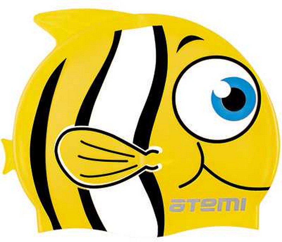 фото Шапочка для плавания atemi fc101 рыбка желтая