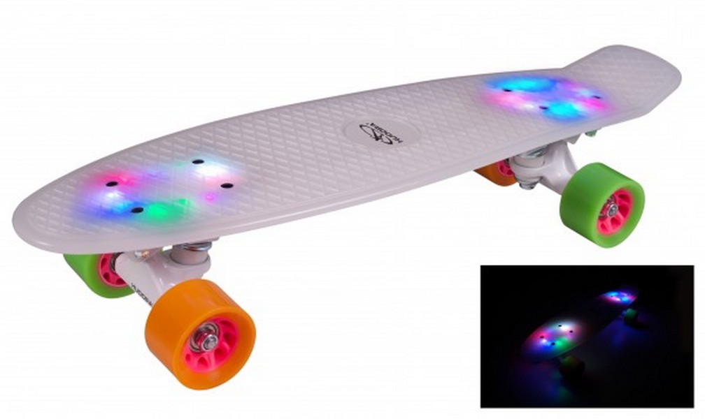 

Скейтборд Hudora Skateboard Retro rainglow 22 quot; с подсветкой (12134)
