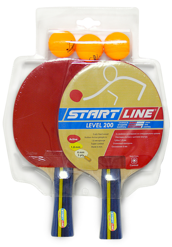 Купить Набор для настольного тенниса Start line Level 200 2 ракетки 3 мяча, Line