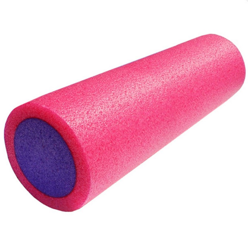 Купить Ролик для йоги Sportex полнотелый 2-х цветный (розовый/фиолетовый) 45х15см PEF45-5,