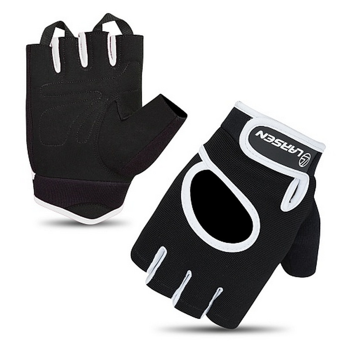 Перчатки для фитнеса Larsen 16-8344 black/white/black 700_700