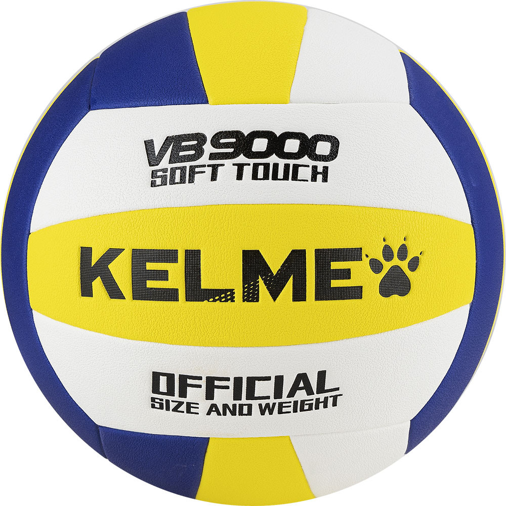 Купить Мяч волейбольный Kelme 9806140-141, р. 5, 18 пан., синт.кожа (ПУ), клееный, бело-желто-синий,