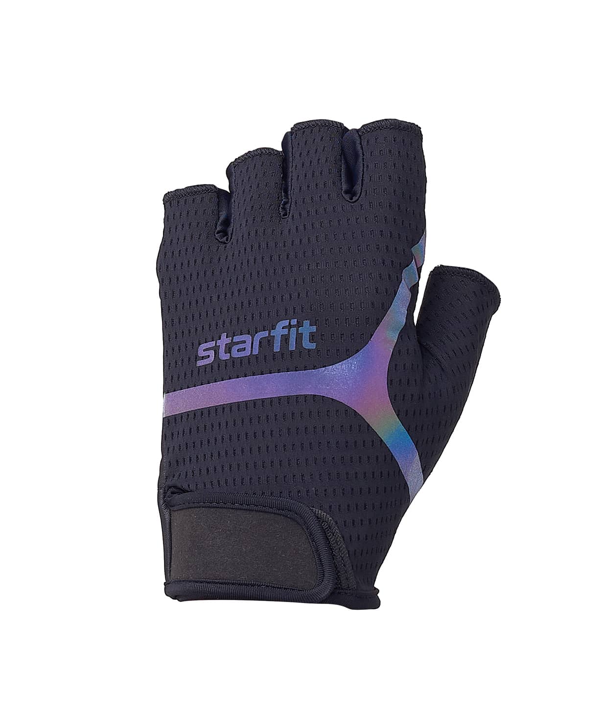 фото Перчатки для фитнеса star fit wg-103, черный/светоотражающий