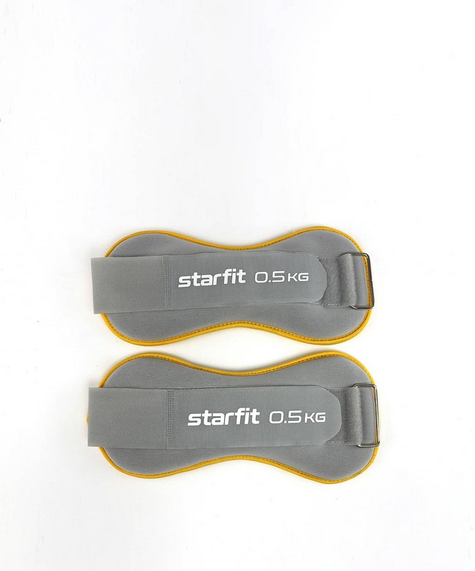 фото Утяжелители универсальные core 0,5 кг star fit wt-501 желтый\серый