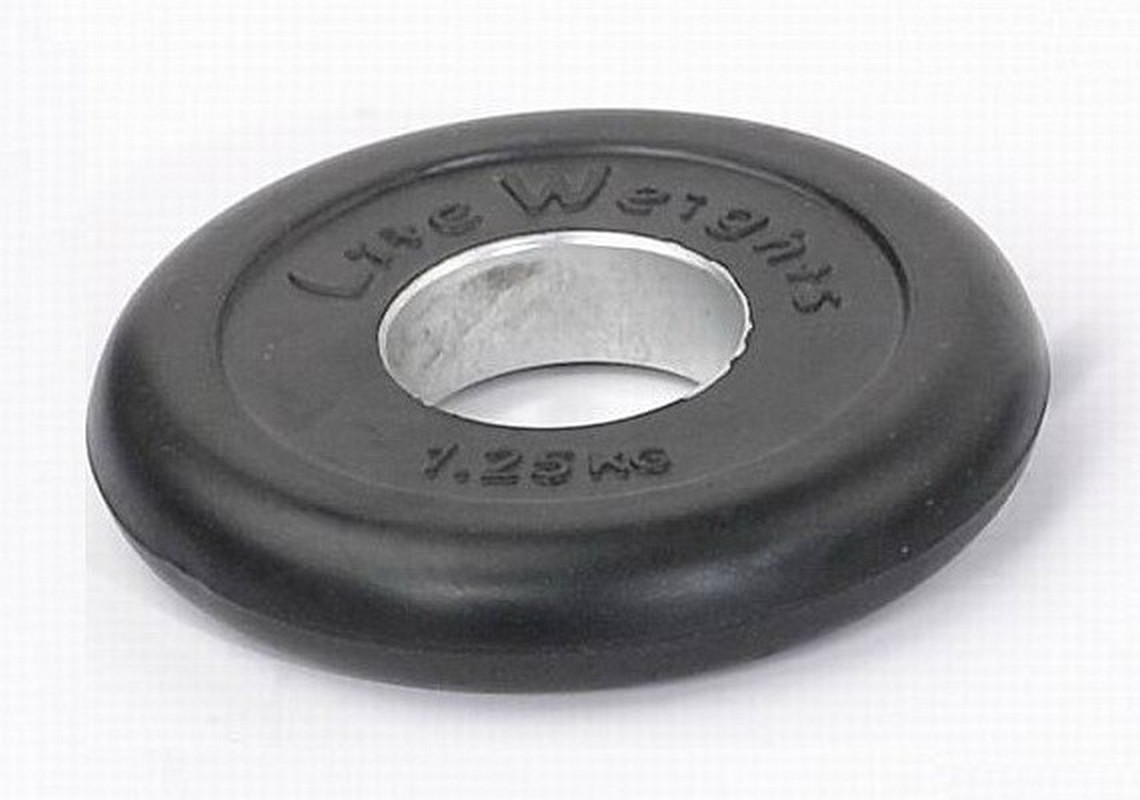 

Диск обрезиненный 1,25 кг Lite Weights d-51mm, с металлической втулкой RJ1050 черный