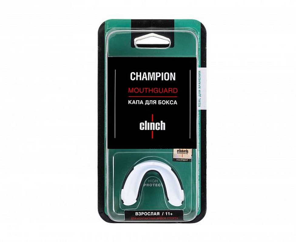 Капа одночелюстная Clinch Champion Triple Layer Mouthguard C514 бело-черно-оранжевый 976_800