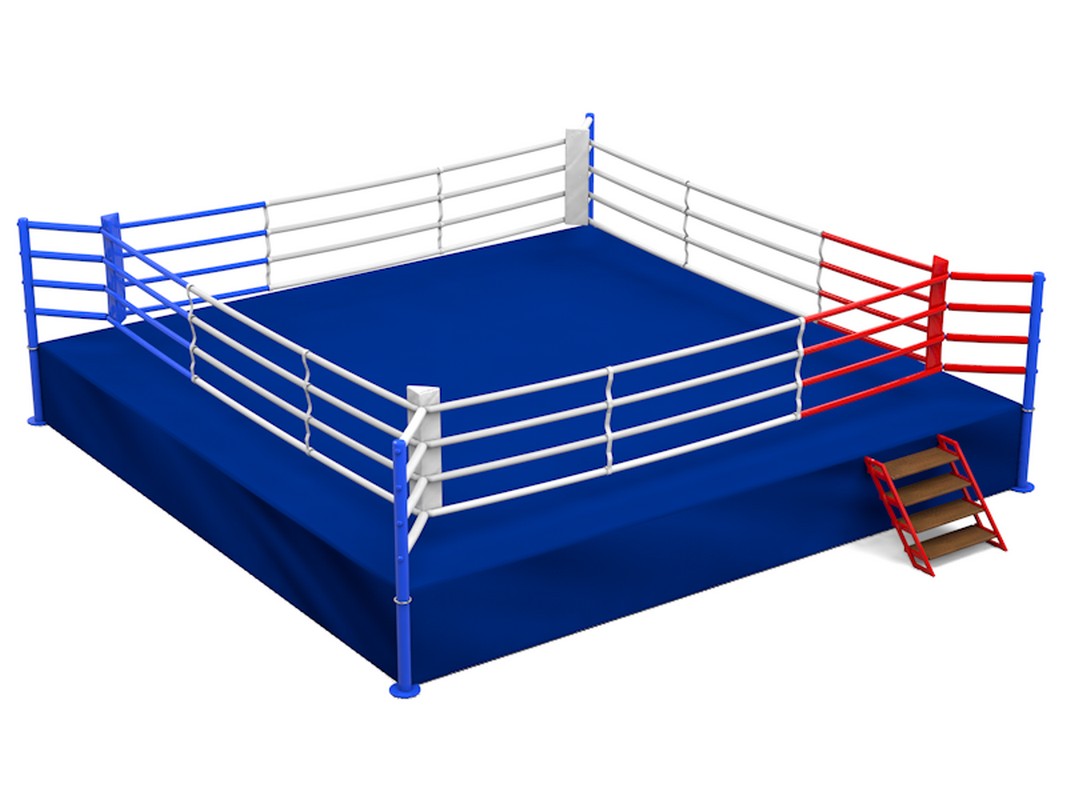 Ринг боксерский на подиуме Glav размер 7,8х7,8х1 м, боевая зона 6,1х6,1 м 5.300-11 1067_800