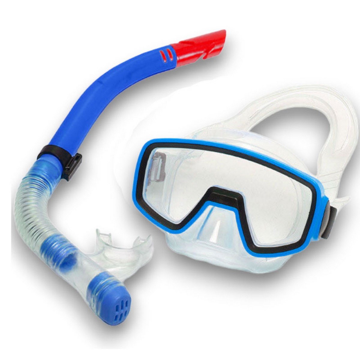 фото Набор для плавания детский sportex маска+трубка (пвх) e41225 синий