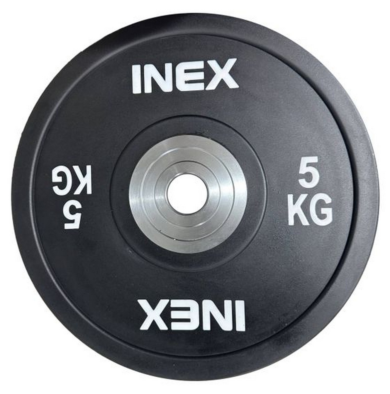 Олимпийский диск в уретане 5кг Inex PU Bumper Plate TF-P2100-05 черный\серый - фото 1