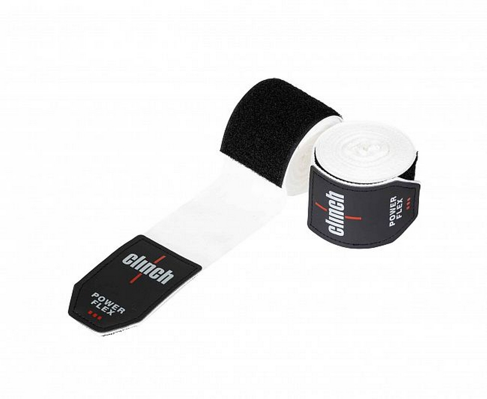 Бинты боксерские 255см Clinch Boxing Hand Wrap Power Flex C239 белый 976_800
