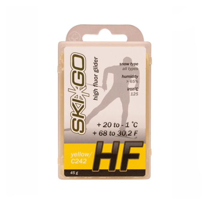 Купить Парафин высокофтористый Skigo HF Yellow (для всех типов снега) (+20°С -1°С) 45 г.,