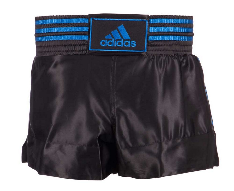 Шорты для тайского бокса Adidas Thai Boxing Short Satin черно-синие adiSTH01