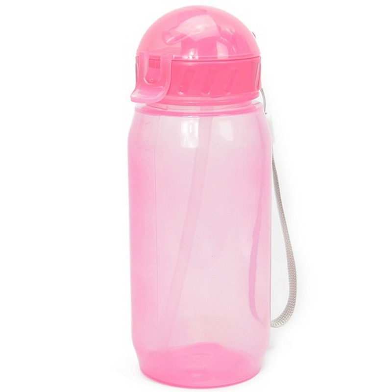 

Бутылка для воды с трубочкой 400 ml., розовая