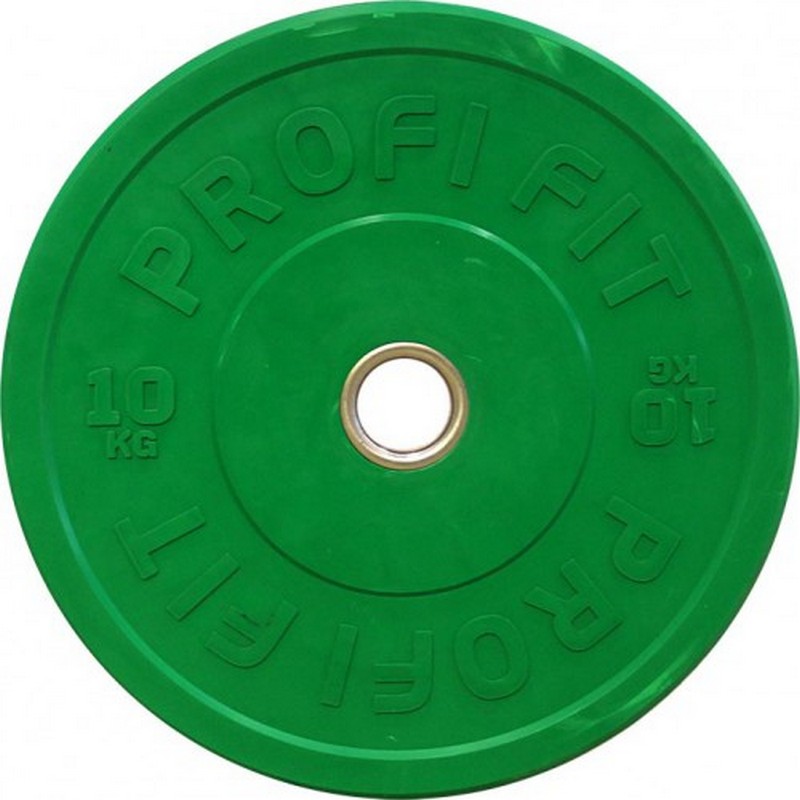 Диск для штанги Profi-Fit каучуковый, цветной, d-51 10кг - фото 1