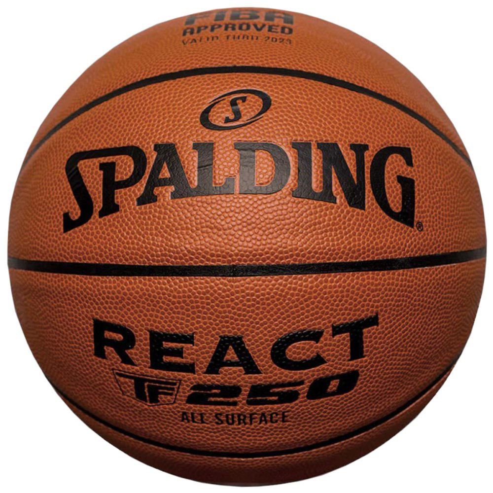 Купить Мяч баскетбольный Spalding TF-250 React 76968z, р.6, FIBA Approved, композит. кожа (ПУ), коричн-черн.,