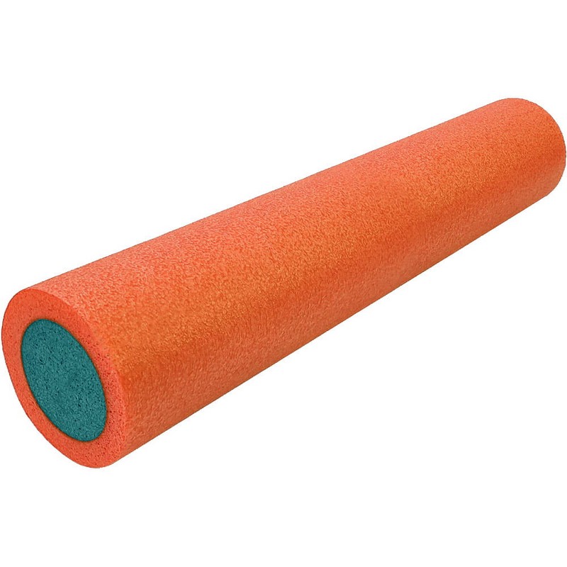 Ролик для йоги полнотелый 2-х цветный 90х15см Sportex PEF90-23 оранжевозеленый,  - купить со скидкой