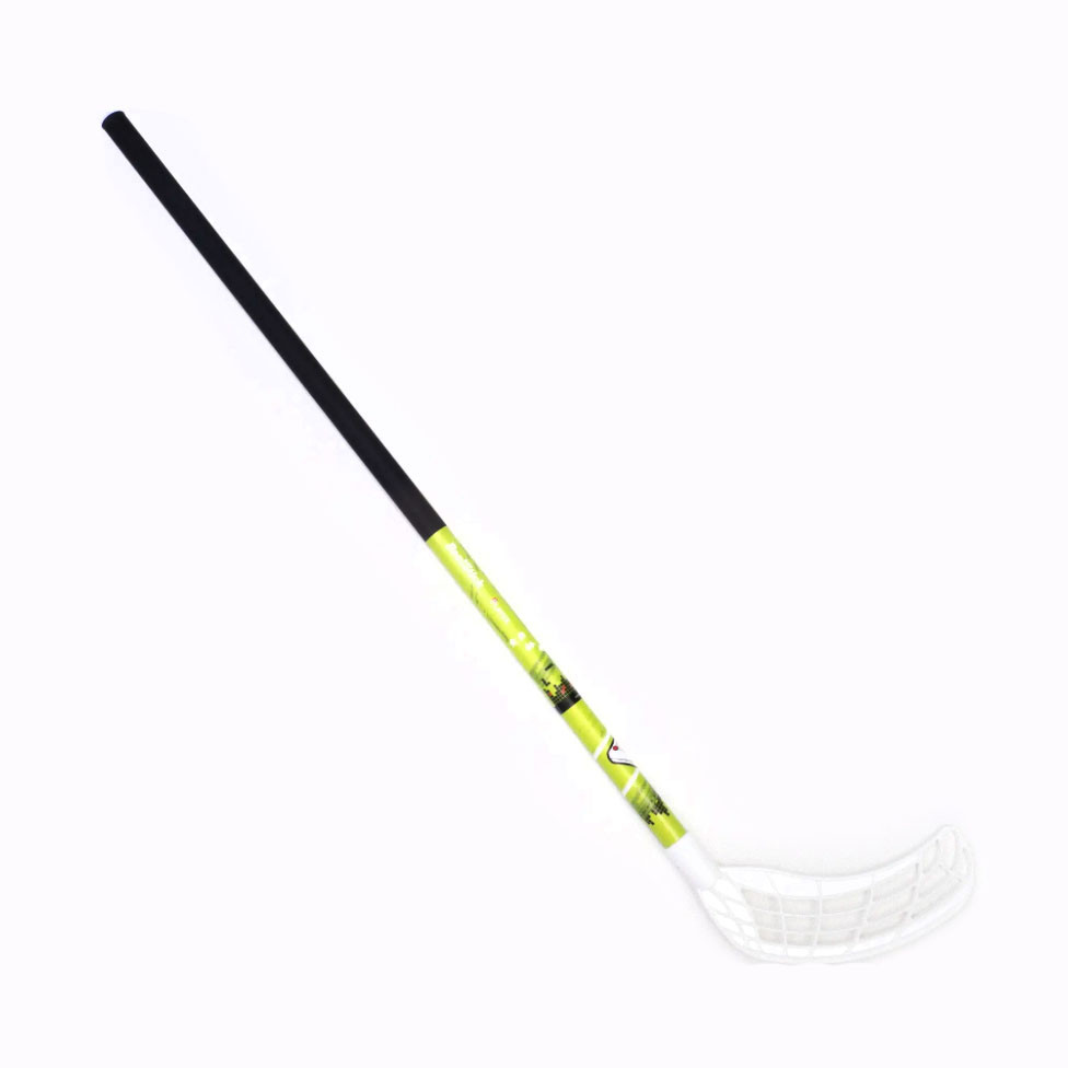 фото Клюшка для флорбола realstick player mr-kf-pl95, 95см, прямой крюк, композит, черно-салатовый