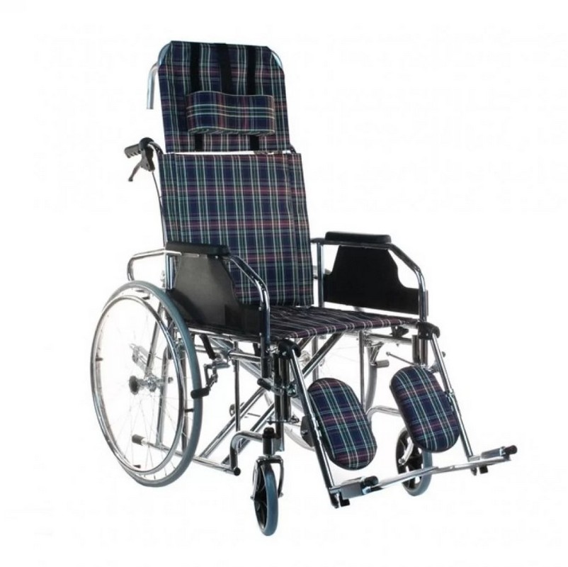 фото Кресло-коляска инвалидная titan deutsch gmbh с регулируемой высокой спинкой (50см) ly-250-008 l шотландка titan deutschland gmbh