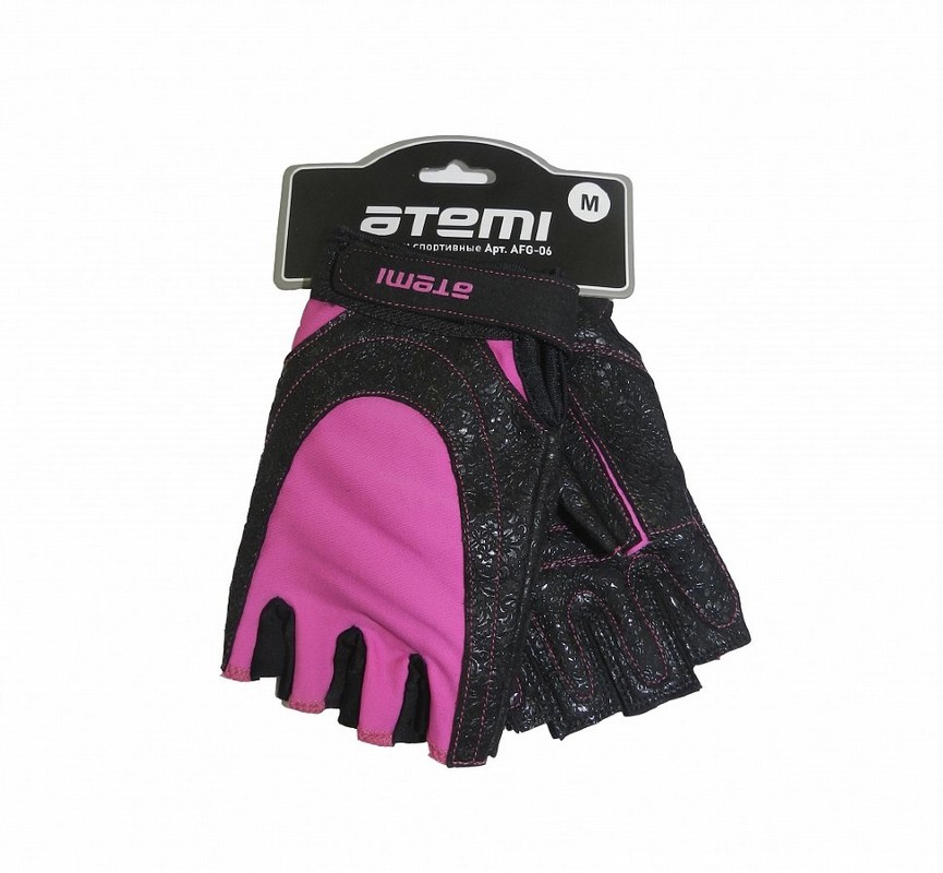 Перчатки для фитнеса Atemi AFG06P черно-розовые - фото 1