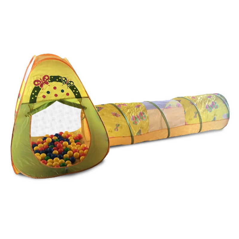 Игровой домик треугольный Ching-Ching туннель + 100 шариков CBH-22 цветной - фото 1