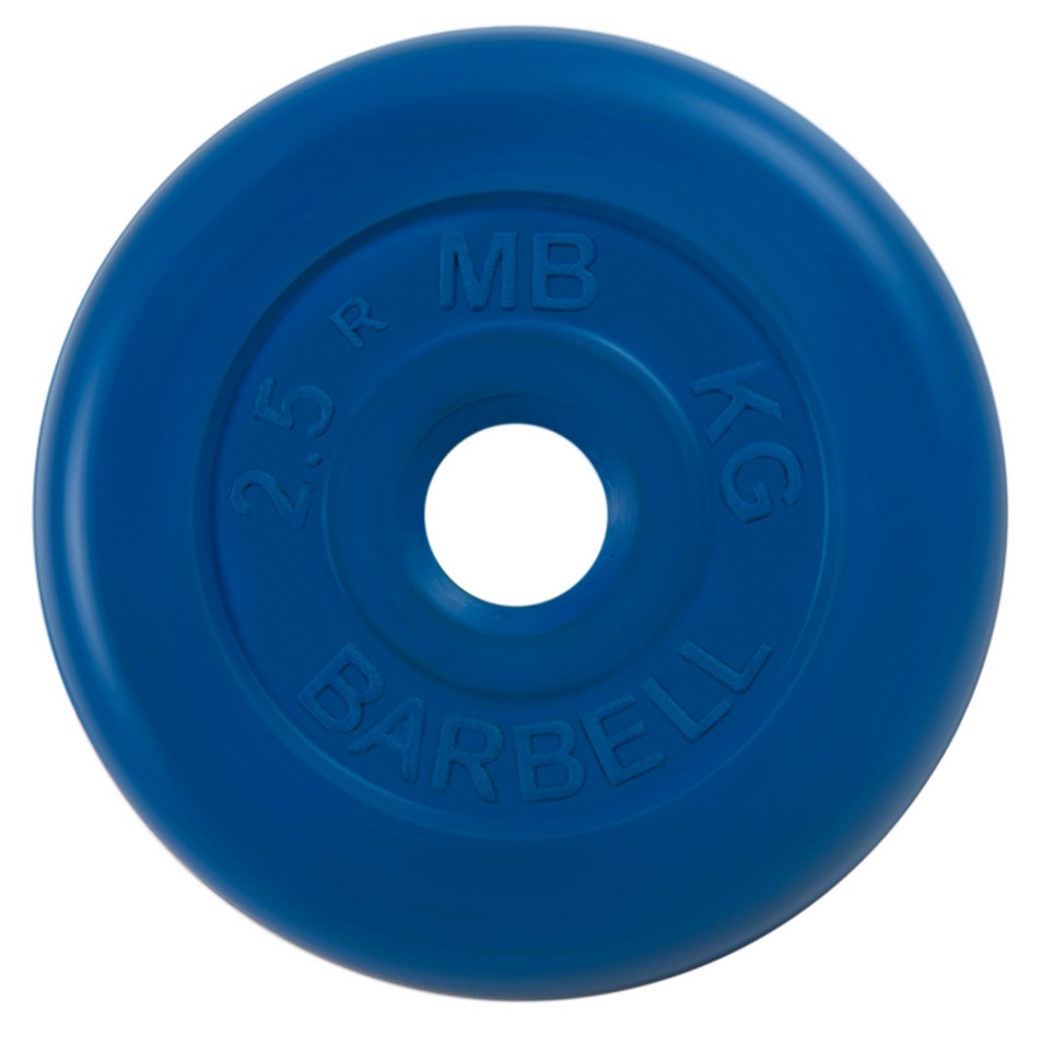 Диск обрезиненный d31мм MB Barbell MB-PltC31-2,5 2,5 кг синий 953_950