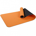 Коврик для фитнеса и йоги Larsen TPE двухцветный оранж/черный 183х61х0,6см 120_120