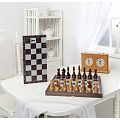 Шахматы походные деревянные с венге доской, рисунок серебро 188-18 120_120