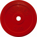 Диск обрезиненный Torres 5 кг PL50405, D25 мм, красный 120_120