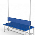 Скамейка для раздевалки с вешалкой, двухсторонняя, мягкая, 200см Glav 10.6000-2000 120_120