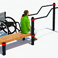 Брусья двухуровневые со скамьей для инвалидов-колясочников W-8.05 Hercules 5207 120_120