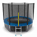 Батут с внешней сеткой и лестницей EVO Jump External 8ft+ нижняя сеть, синий 120_120